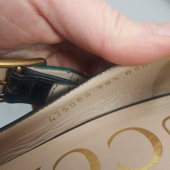 Gucci Black Leather Sylvie Mary Jane Web Pump Shoe - Picture 3 of 10